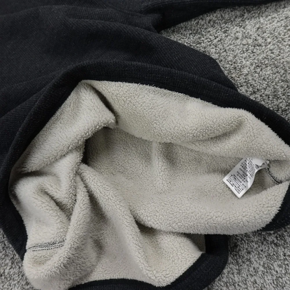 Eddie Bauer Sweater Mens XL Gray Fleece Sherpa Pullover Outdoor Snap Henley Hike